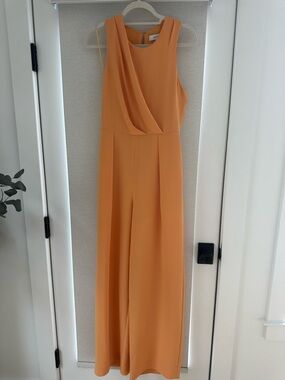 Reiss Yellow/Orange Wide-Leg Jumpsuit stunning cut out detail at the back WOW